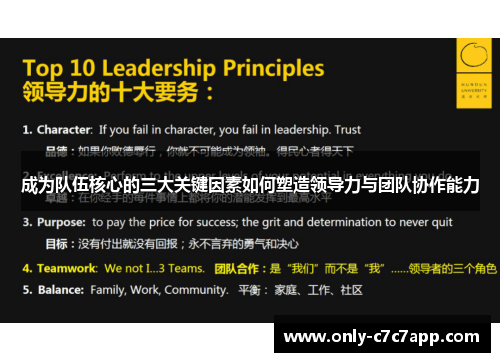 成为队伍核心的三大关键因素如何塑造领导力与团队协作能力 成为队伍核心的三大关键因素如何塑造领导力与团队协作能力