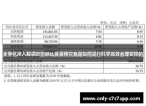 全景化深入解读欧协联比赛赛程究竟是如何进行科学高效合理安排的